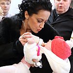 Lucie Bílá na křtu miminka